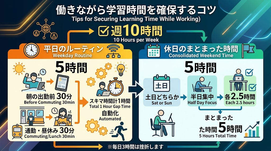 働きながら学習時間を確保するコツ