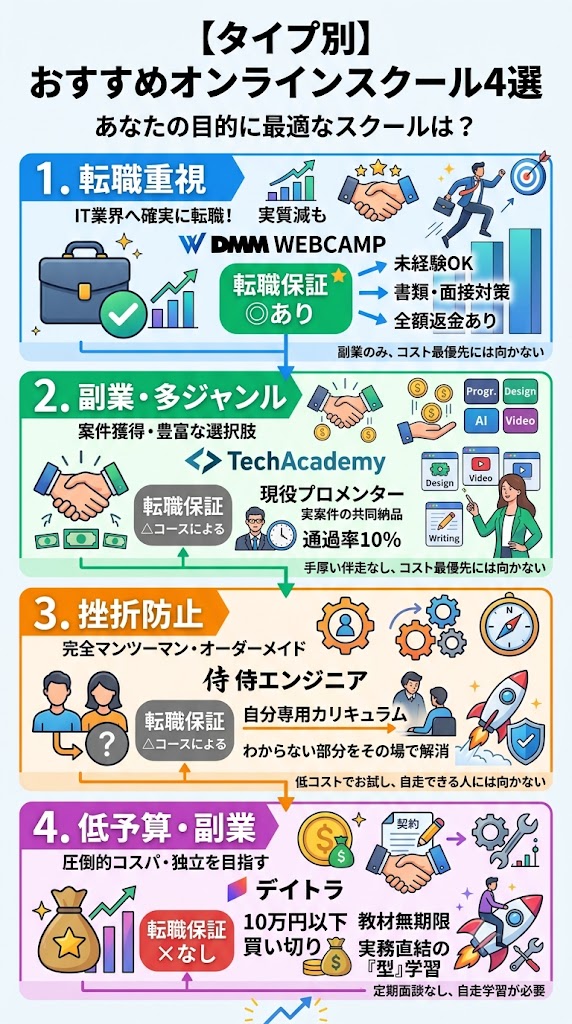 【タイプ別】おすすめオンラインスクール4選