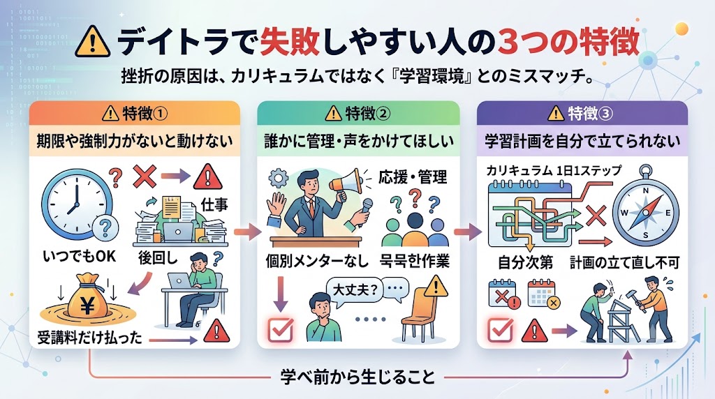 デイトラで失敗しやすい人の3つの特徴