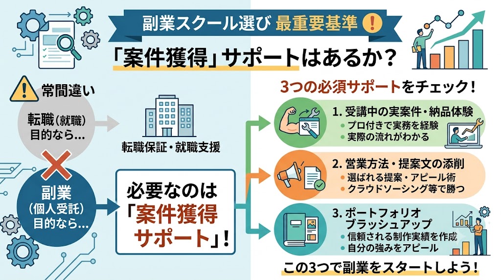 副業スクール選びの最重要基準
