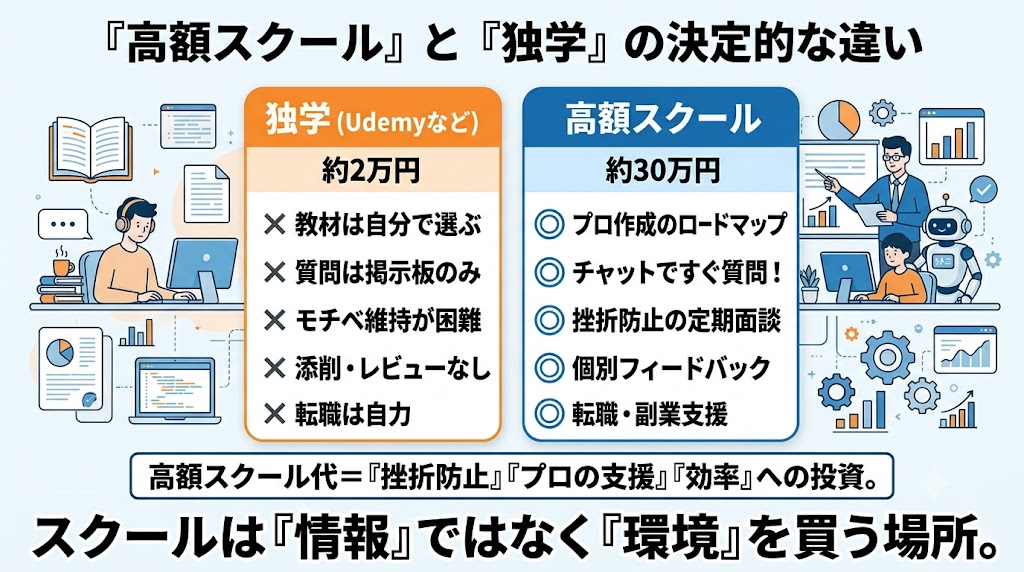 高額スクールと独学の決定的違い