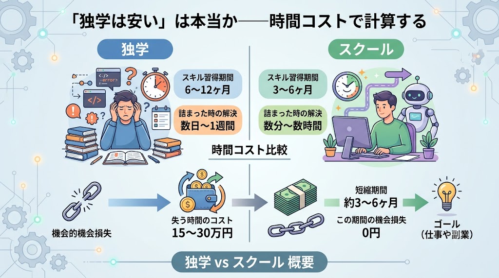 「独学は安い」は嘘？時間コストと費用の考え方