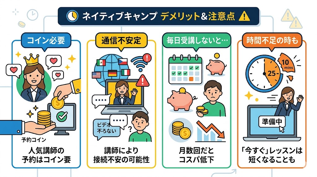 ネイティブキャンプのデメリットと注意点