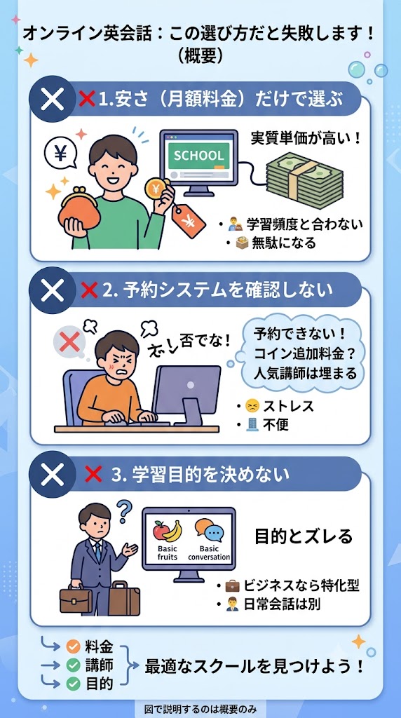失敗するオンライン英会話の選び方