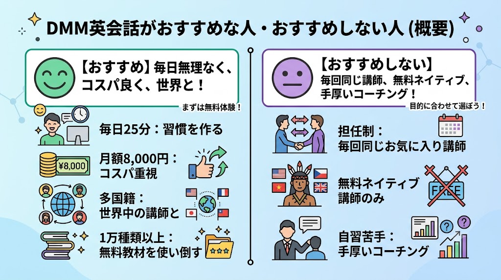 DMM英会話を選ぶべきか、一目で判断