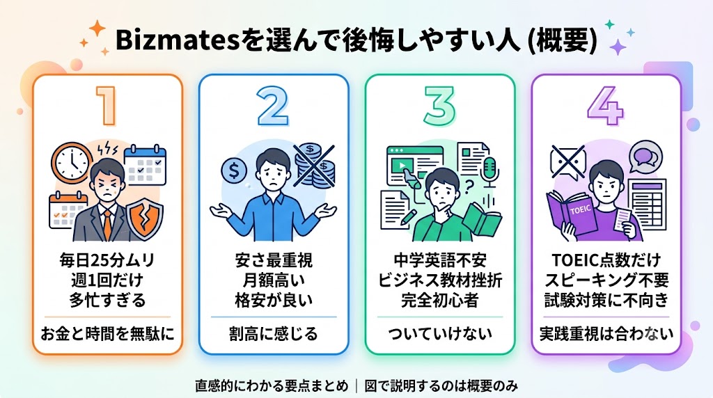 Bizmatesを選んで後悔しやすい人